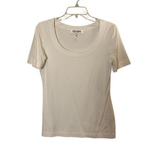 Escada Women's White Short Sleeve Tee Sz 38